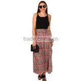 High Quality Side Pockets Maxi Skirt in Multi Colour Design