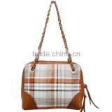 2015 new design vintage plaid lady handbag