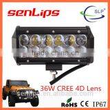 36W Double Rows 4D Lens Light Bar High Lumen CE Light Bar for Trucks Offroad Boat