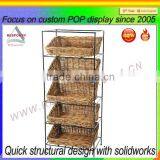 Supermarket Promotion Metal Wire Basket Fruit Vegetable Display Rack thumbnail-3