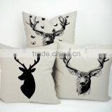 Best-selling Deer Printed Custom Plain Linen Cotton Pillow Cover thumbnail-4