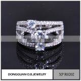 Brass Material Jewelry Ring Clear Zircon Stone Finger Ring Holder thumbnail-2