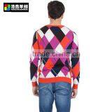 Men Colorfu Pure Cashmere Sweater, Man Comfortable Orange Pullover thumbnail-3