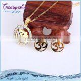 Italian gold stainless steel zircon new model jewelry set