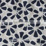 Navy Blue Flower Lace Fabric With White Holes thumbnail-1