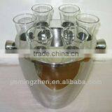 Stainless Steel Ice Bucket Led With Glass Cup thumbnail-3