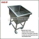 Movable Stainless Steel Vegetable Wash Trolley thumbnail-1