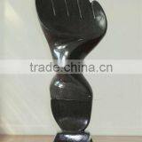 Black Marble Hand Abstract Carving thumbnail-1
