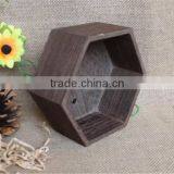 Grey Dyed Colored Handmade Hexagon Small Wooden Tray Decorative thumbnail-4