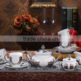 2017 New Porcelain Ceramic Silver Tea Set With Pot