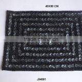 Grey Glass Beaded and Flower Shape Mother of Pearl Table Mats With Patterns Available in More Colours thumbnail-1
