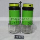2 Pieces Color Metal Coated Oil Vinegar Bottle 2 in 1 With Metal Stand thumbnail-2
