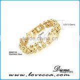 Unisex Stainless Steel Gold Biker Motorcycle Chain Link Bracelet thumbnail-5