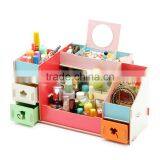 The New Large Wooden Box The Cat DIY Cosmetic Storage Box Desktop Drawer Storage thumbnail-1