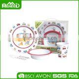 5pcs Toy Car Printed Melamine Dinner Sets, Giftbox Packed Infant Tableware for Kitchen thumbnail-1