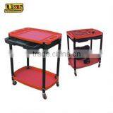 Plastic 2-shelf Service Cart With Slide-out Tool Drawer thumbnail-1
