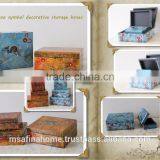 Set of 3 Square Colored Lacquer Decorative Boxes thumbnail-2