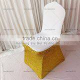 Glitter Gold/ Silver Spandex Chair Cover for Wedding Decoration thumbnail-3