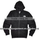 Men's Black Zipper Hoodie In Plain Dyed Technics thumbnail-1
