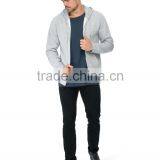 Men's Cheap Plain Grey 100 Polyester Hooded Sweatshirt thumbnail-4