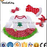 wholesale adorable fashion design children's boutique set baby clothing Bow headband girls baby winter rompers