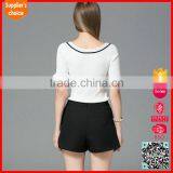 Latest Design Short Sleeve Cozy Knit Sweatershirt Tight Pullover Sweater thumbnail-3