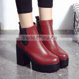 Zm50397b Autumn and Winter Europe Women Shoe Chunky Heels Brushed Lady Short Boots thumbnail-5