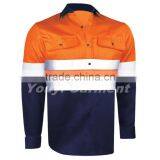 Hi-vis Mens Two Tone 100 Cotton Work Shirts thumbnail-2