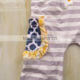 DYJ-130 Fancy Baby Ruffle Rompers With Yellow Pocket Design Wholesale Clothing Baby Boutique Cotton Jumpsuit thumbnail-3