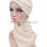 New Sequins Arabic Headscarf Hat Hat Scarf One Hat Muslim Hat thumbnail-1