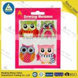 4pcs/set Printed Fabric Iron on Appliques, Small Owls thumbnail-1
