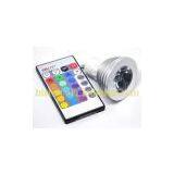 24 Keys Remote GU10 3W RGB 85 - 265V AC Flash Dimmable LED DownLight 2 Years Warranty