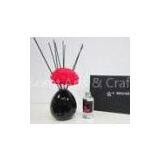 Black Ellipse Decor Room Fragrance Ceramic Reed Diffuser with Red Sola Flower TS-RD12