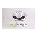 Outdoor Mesh Harry Bertoia Diamond Chair / Wire Lounge Chairs With Leather Cushion thumbnail-1