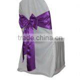 Wedding Satin Chair Sashes and White Polyester Banquet Chair Cover