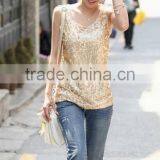 Ladies fashion sequin shirt