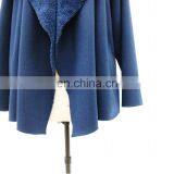 Women Cheap Hooded Knitted Fabric Compound Fake Fur Coat thumbnail-5