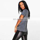 High Quality 100% Cotton Short Sleeve Washed Printed Women t Shirt thumbnail-3