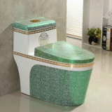 Sanitary Ware Siphonic One Piece WC Green Colored Toilet Bowl
