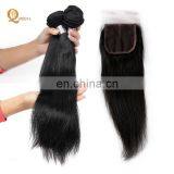 4x4 Lace Closure with Bundles Silky Straight 100% Raw Unprocessed Virgin Malaysian Hair Wholesale