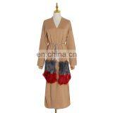 Patchwork Fur Pocket Women's Knitted Coat Autumn New thumbnail-2
