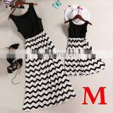 2019 New Summer Mother And Child Dress ZIGZAG PRINT GIRLS LONG DRESSES (this Link for KIDS) thumbnail-6