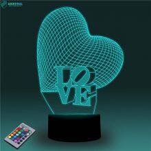 Love Heart 3D Atmosphere Night Light Fantastic Creative New Designs thumbnail-1