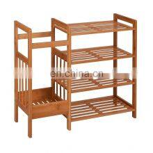 Wooden Bamboo 4 Layers Multifunctional Shoe Racks Oerganizer for Home thumbnail-2