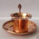 Spiritual Copper PUJA THALI WITH CHARNAMRIT LOTA thumbnail-1