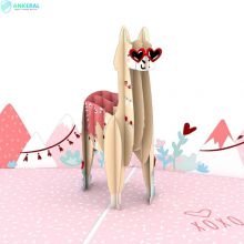 Personalized Llama 3D Pop-up Card Best Valentine’s Day Cards & Gifts for Friends