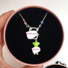 Spanish Bear Silver Earrings 215433630 Teddy Bear Pendant With Enamel 118074530 Women Fashion Necklace Free Wholesale Shipping thumbnail-4