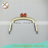 16*6.5cm Antique Brass Metal Purse Frames Red Kiss Clasp
