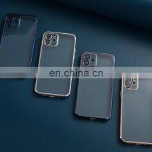 Wholesale Soft TPU Electroplate Clear With Camera Protecting Mobile Phone Case for IPhone 12 ProMax thumbnail-4