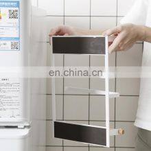 Hot Sale Simple Wrought Iron Roll Paper Towel Storage Bag Storage Magnetic Kitchen Storage Rack Refrigerator Organizer Wall Hold thumbnail-4